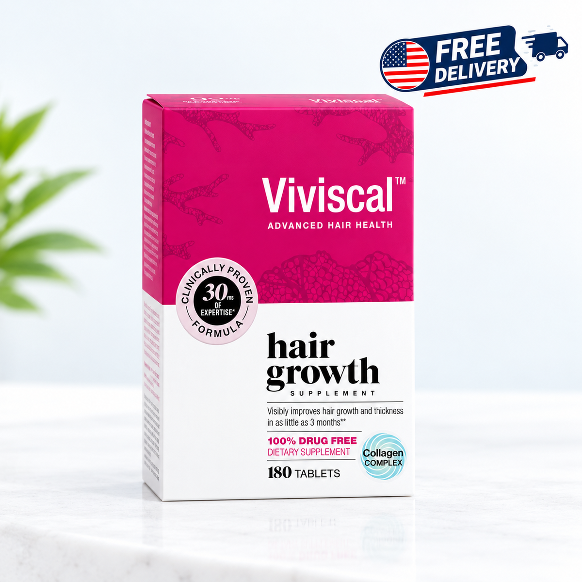 Viviscal Hair Growth Supplements for Women – 180 Tablets | Clinically Researched Formula